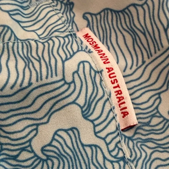 Blue Wave Pattern Men's Swim Shorts Size Large Mossman Australia Brand - Picture 6 of 8